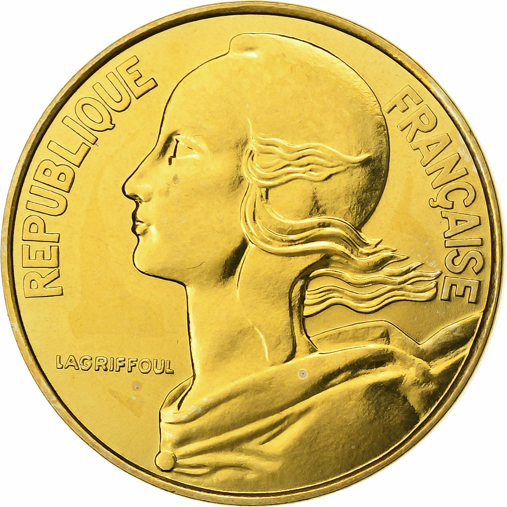 França, 20 Centimes, Marianne, 1985, Paris, FDC, Alumínio-Bronze, MS(65-70)