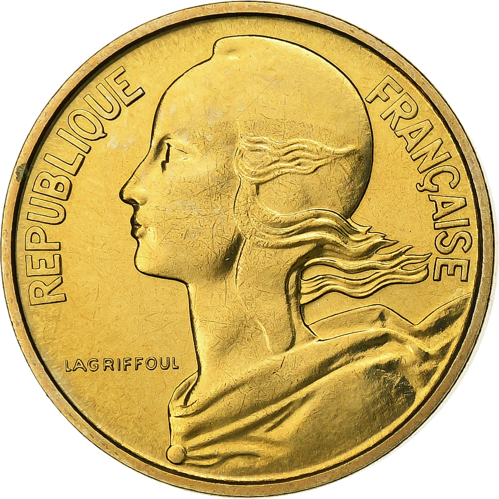 Francja, 10 Centimes, Marianne, 1970, Paris, Aluminium-Brąz, MS(65-70)