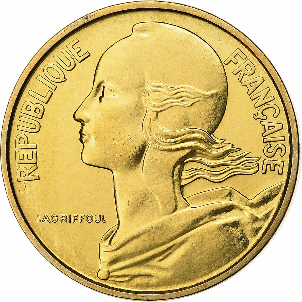 Francja, 10 Centimes, Marianne, 1970, Paris, FDC, Aluminium-Brąz, MS(65-70)