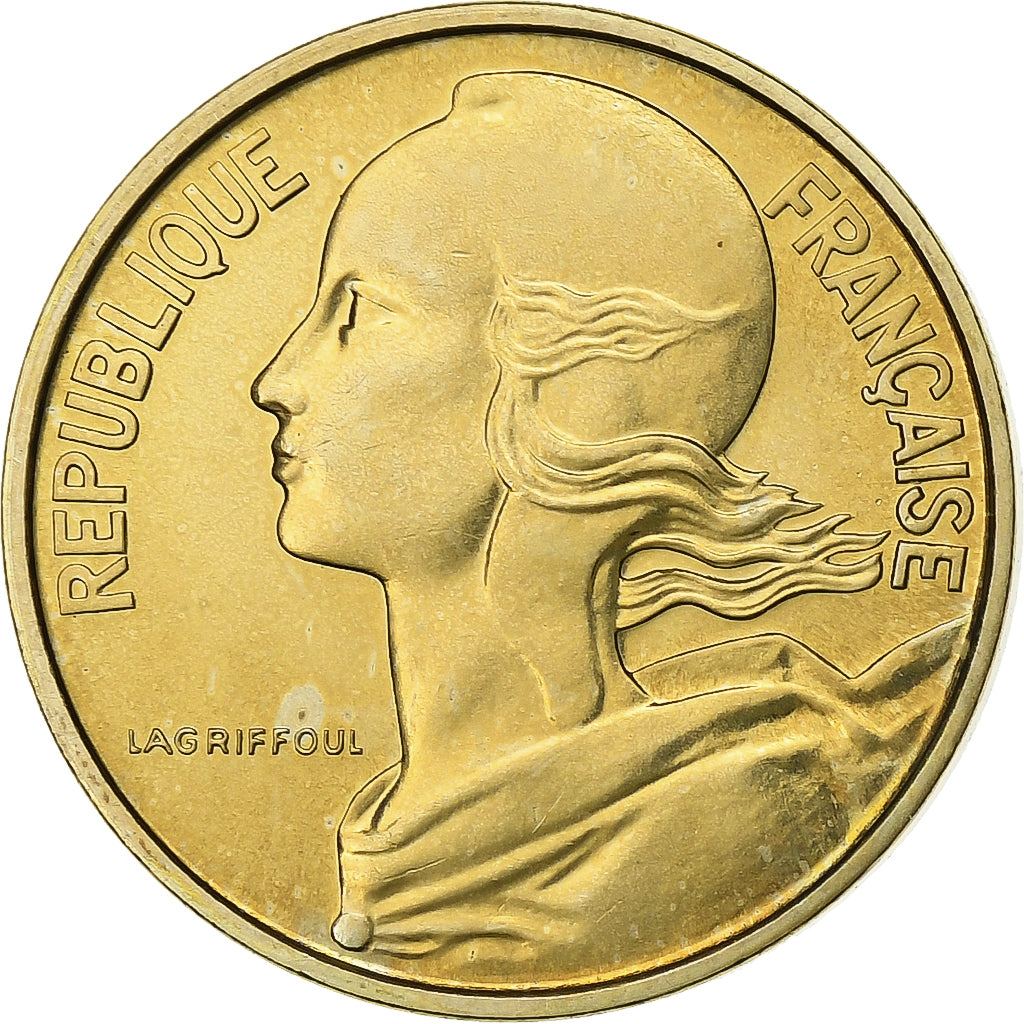 France, 10 Centimes, Marianne, 1973, Paris, Aluminum-Bronze, MS(65-70)