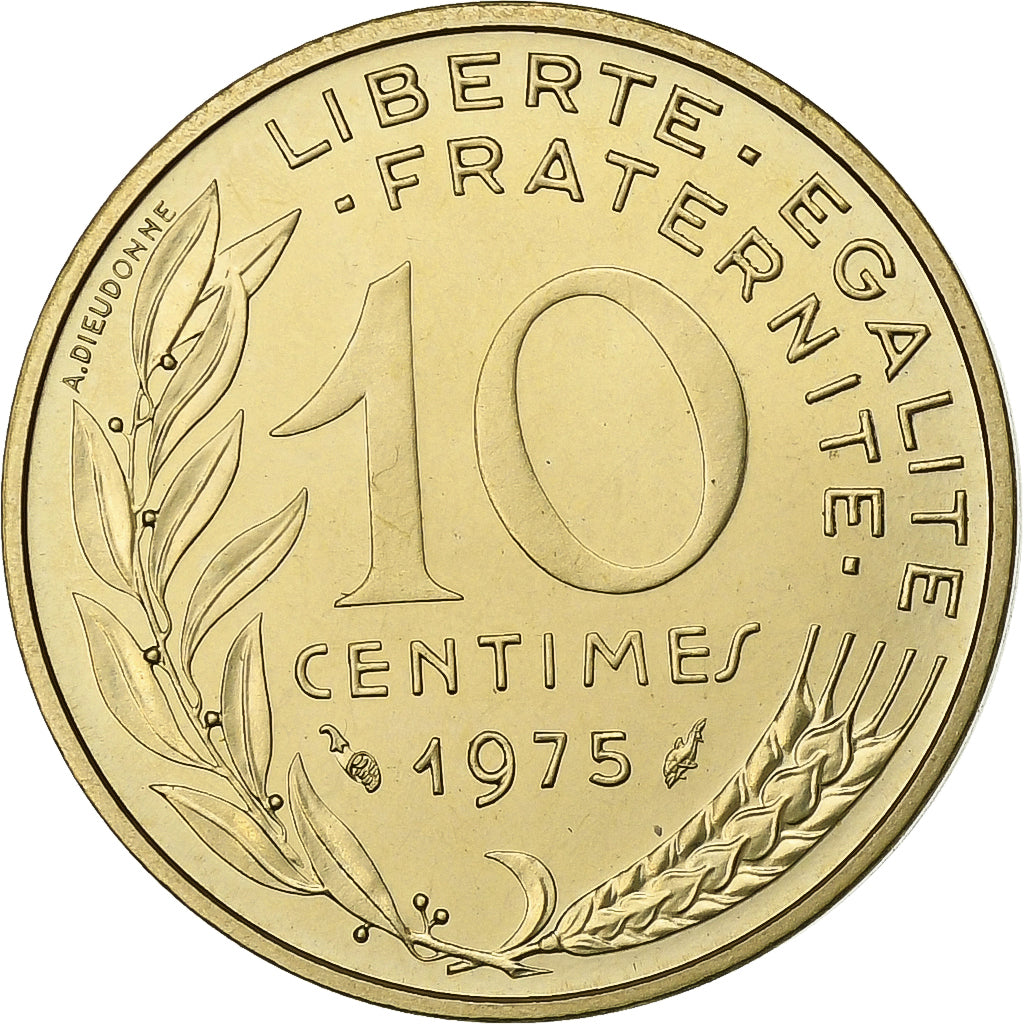 Münze, Frankreich, Marianne, 10 Centimes, 1975, Paris, STGL, Aluminum-Bronze