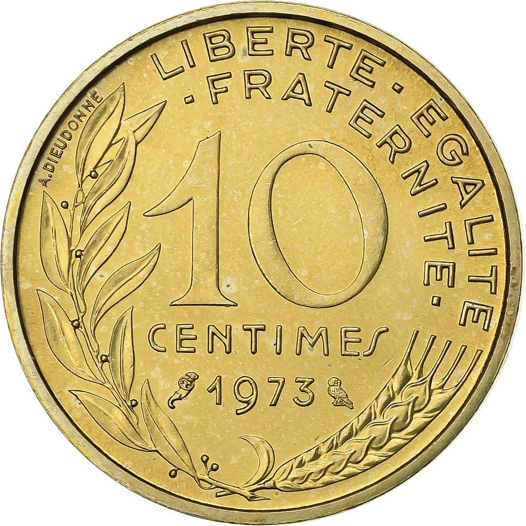 Frankreich, 10 Centimes, Marianne, 1973, Paris, FDC, Aluminum-Bronze, STGL