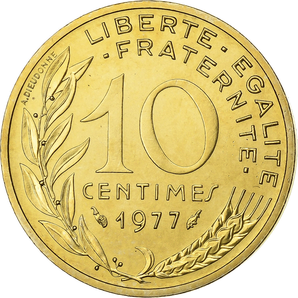 Münze, Frankreich, Marianne, 10 Centimes, 1977, Paris, STGL, Aluminum-Bronze
