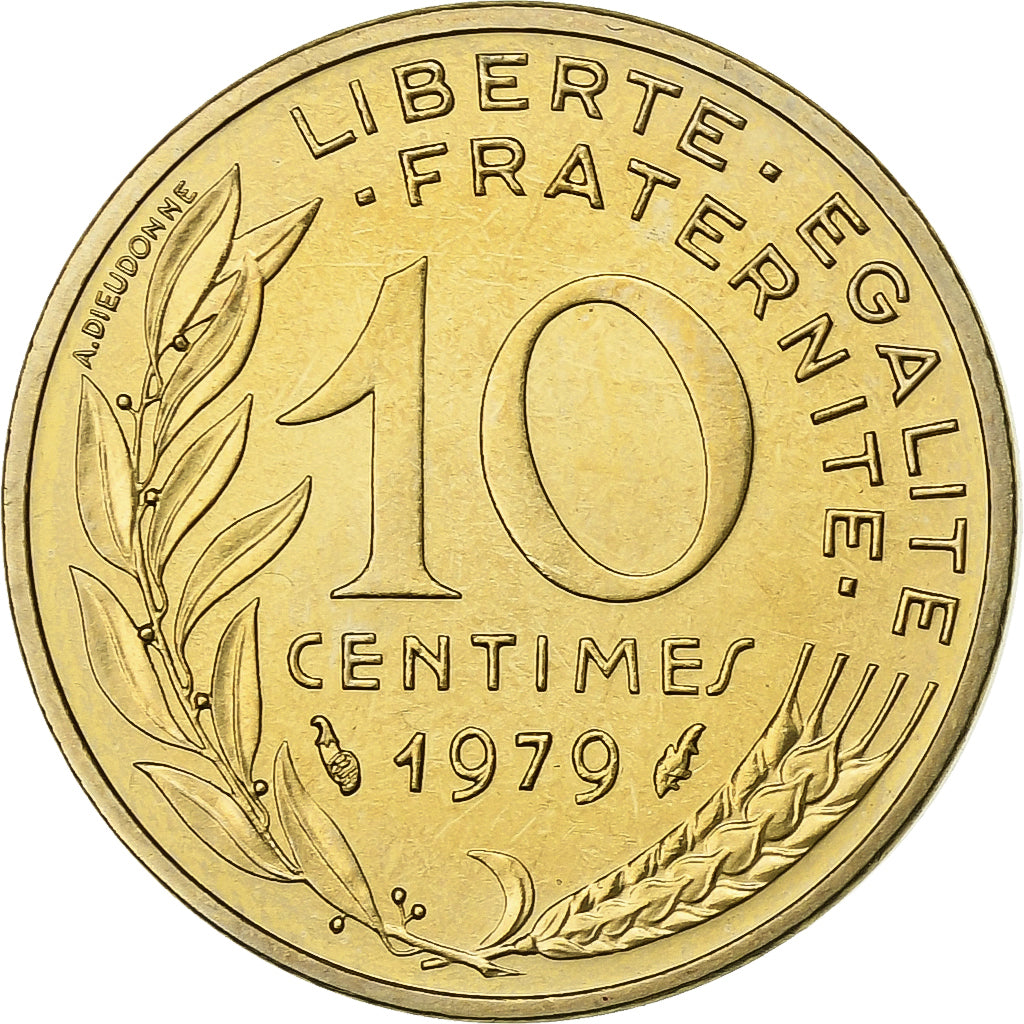 France, 10 Centimes, Marianne, 1979, Paris, FDC, Aluminum-Bronze, MS(65-70)