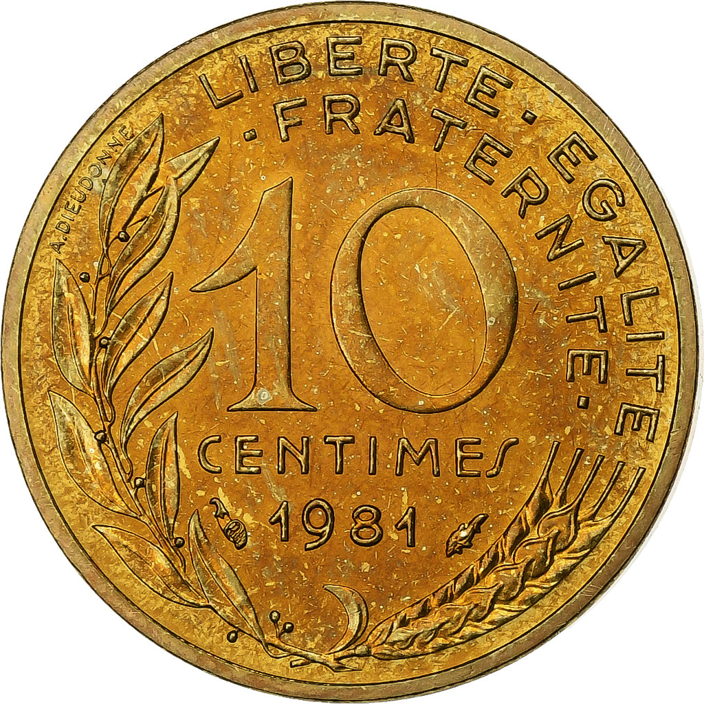 Frankrijk, 10 Centimes, Marianne, 1981, MDP, FDC, Aluminum-Bronze, FDC