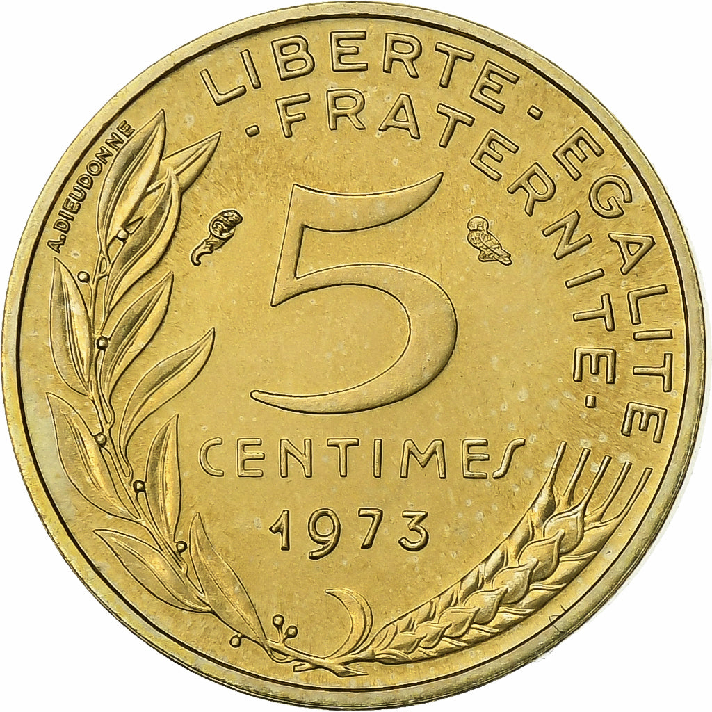 Frankreich, 5 Centimes, Marianne, 1973, Paris, FDC, Aluminum-Bronze, STGL
