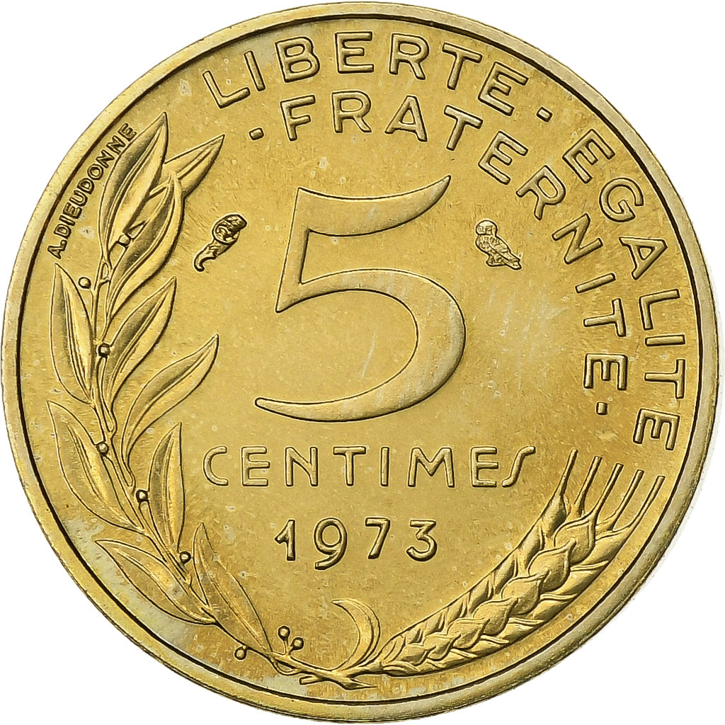 Frankreich, 5 Centimes, Marianne, 1973, Paris, série FDC, Aluminum-Bronze