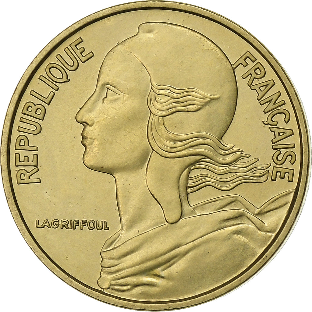 Francja, 5 Centimes, Marianne, 1975, Paris, FDC, Aluminium-Brąz, MS(65-70)