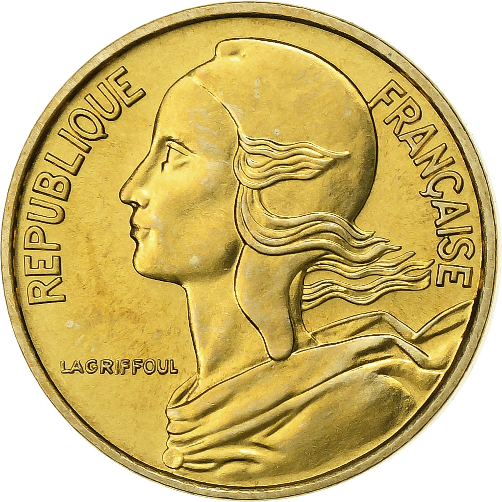 Francja, 5 Centimes, Marianne, 1976, Paris, FDC, Aluminium-Brąz, MS(65-70)