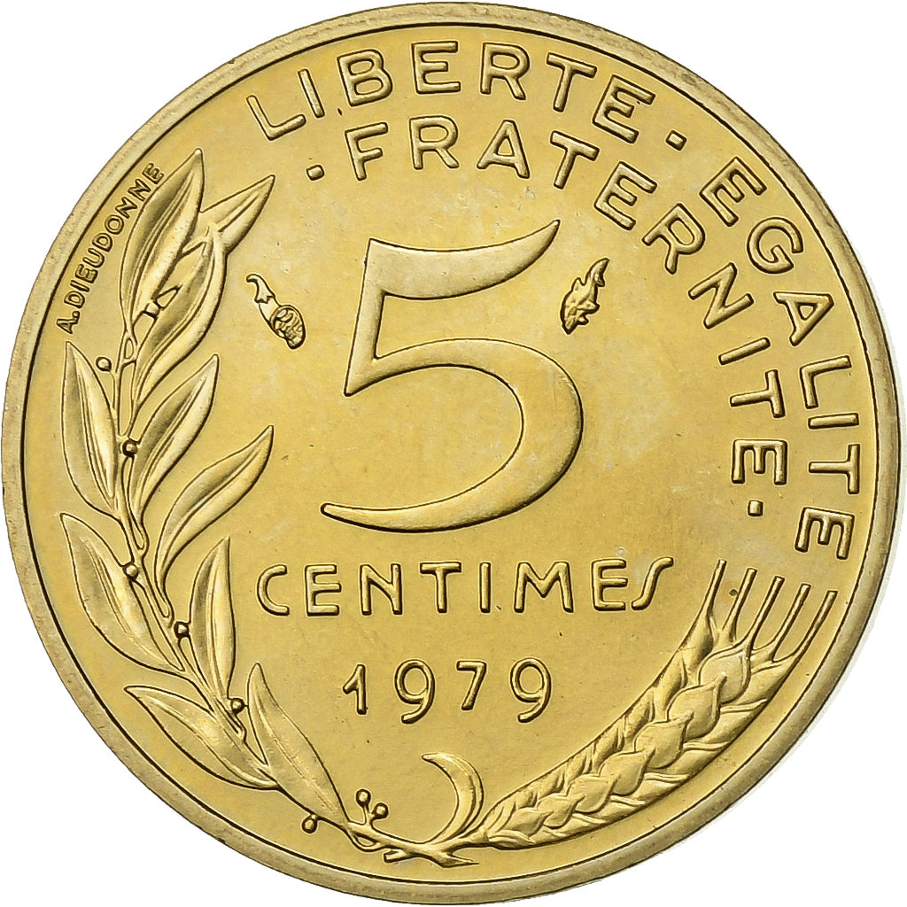 Francia, 5 Centimes, Marianne, 1979, Paris, Aluminio - bronce, FDC, Gadoury:175
