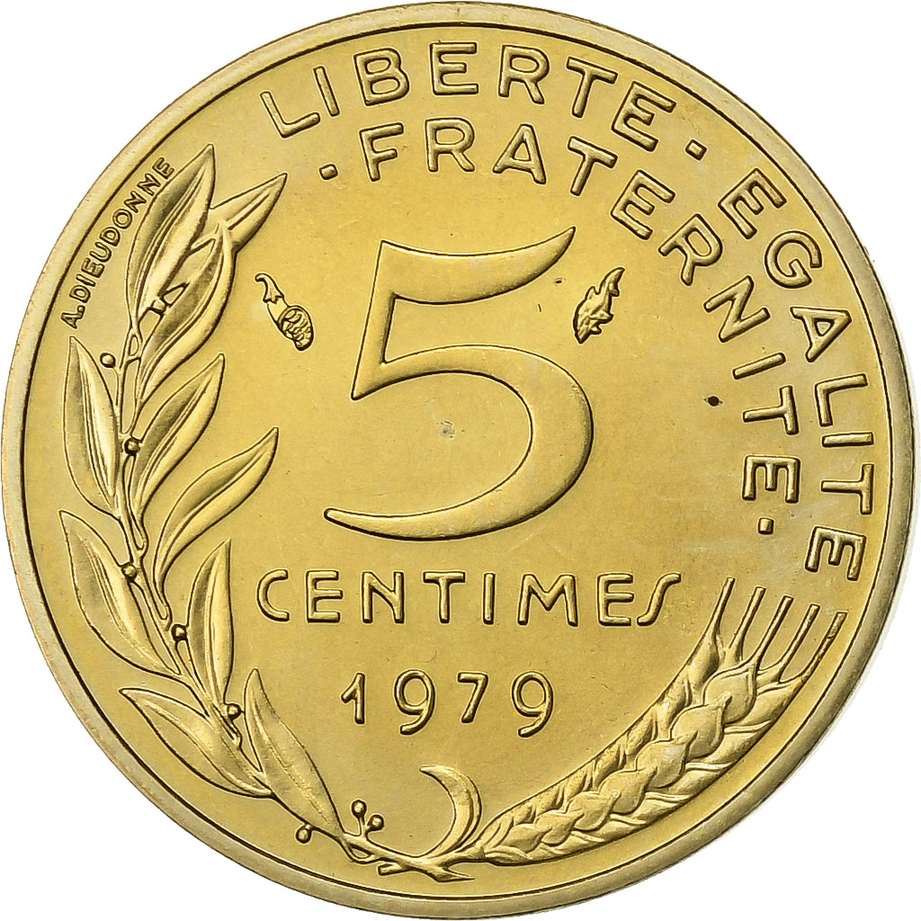 Frankreich, 5 Centimes, Marianne, 1979, Paris, FDC, Aluminum-Bronze, STGL