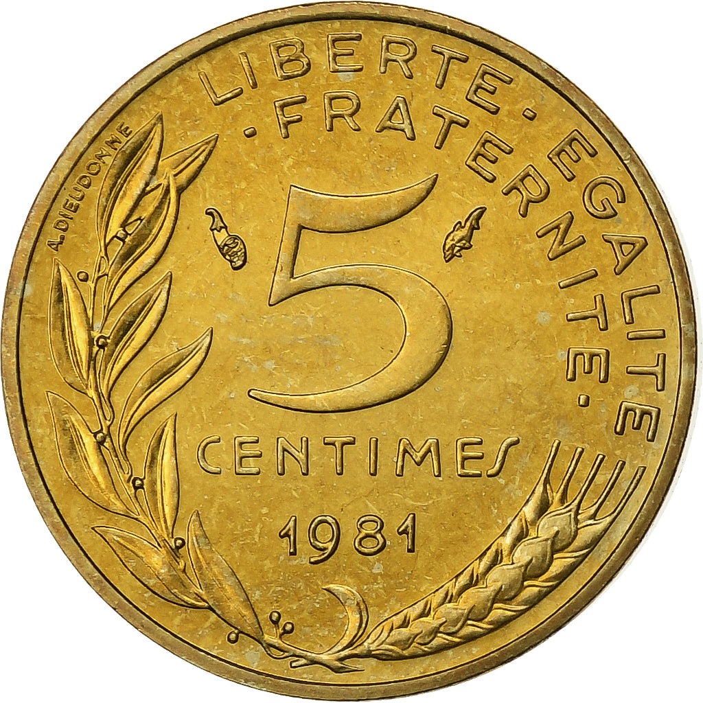 France, 5 Centimes, Marianne, 1981, MDP, FDC, Aluminum-Bronze, MS(65-70)