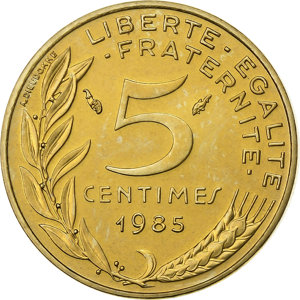 Francia, 5 Centimes, Marianne, 1985, Paris, FDC, Aluminio - bronce, FDC