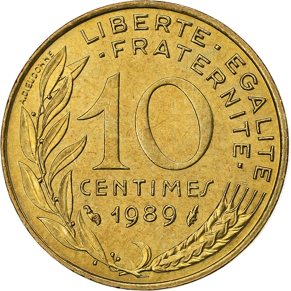 Francia, 10 Centimes, Marianne, 1989, Paris, Aluminio - bronce, SC, Gadoury:293