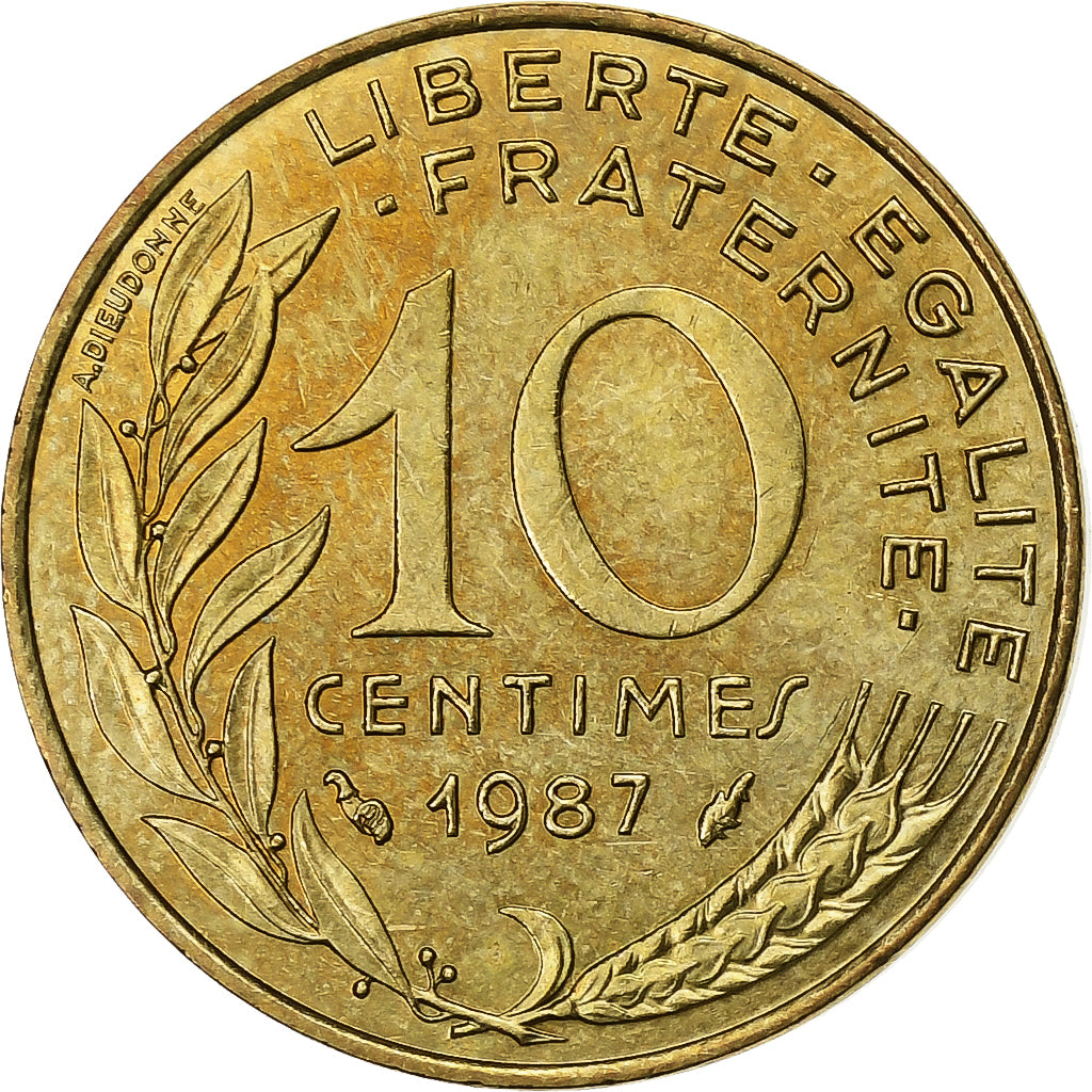 Frankrijk, 10 Centimes, Marianne, 1987, Paris, FDC, Aluminum-Bronze, PR+