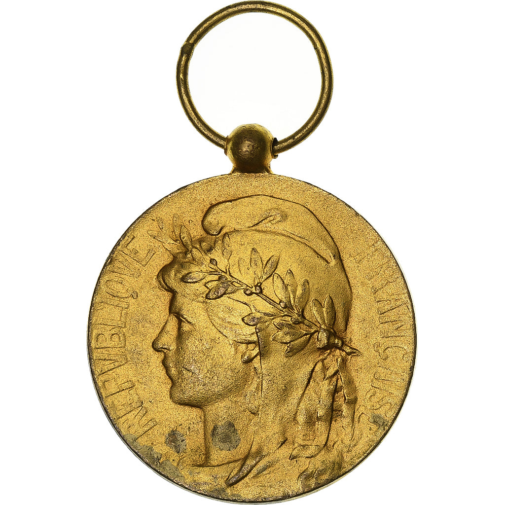 France, Médaille d'honneur du travail, Médaille, Très bon état, Mattei, Gilt