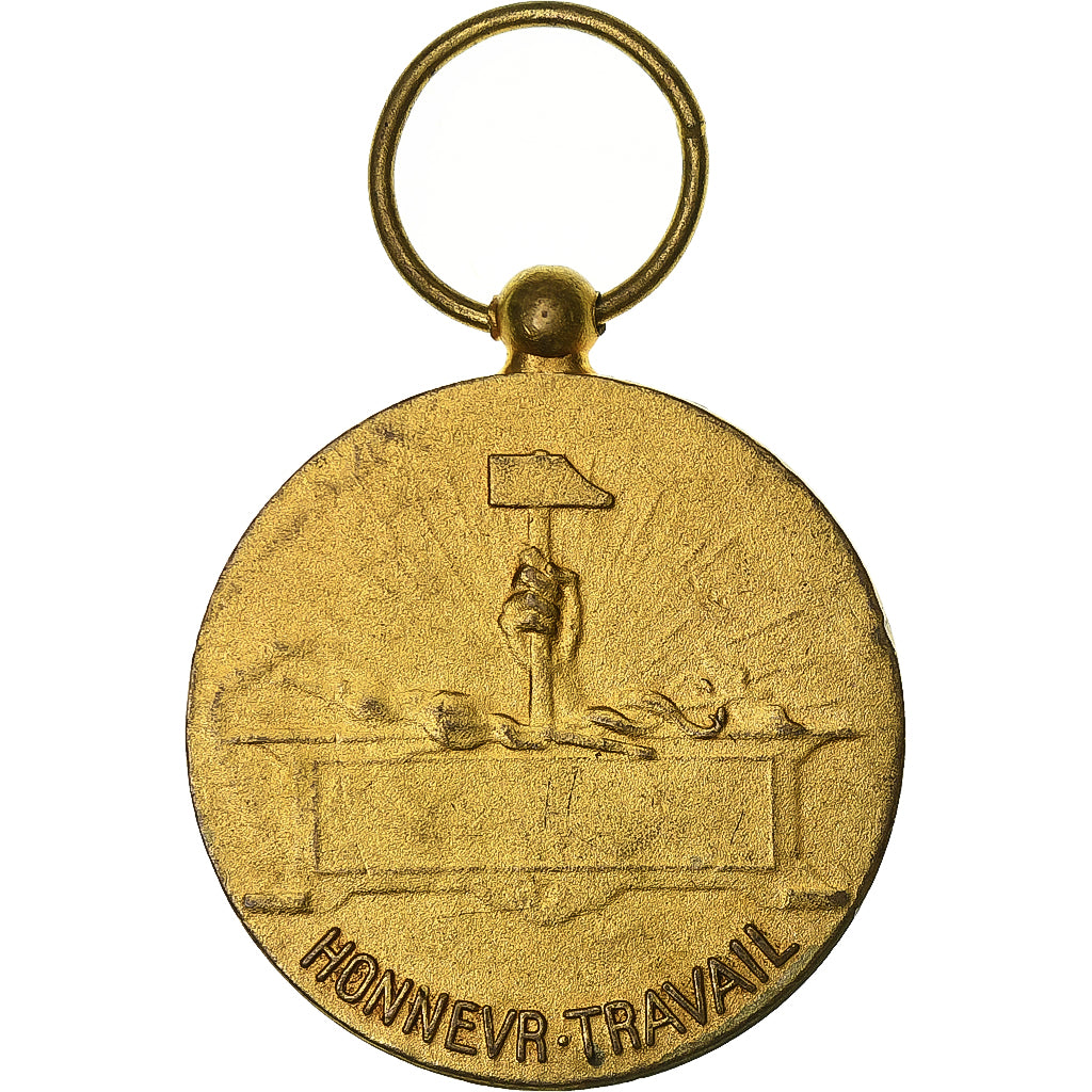 France, Médaille d'honneur du travail, Médaille, Très bon état, Mattei, Gilt