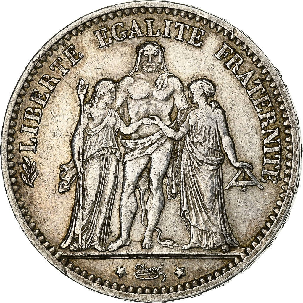 Francia, 5 Francs, Hercule, 1875, Bordeaux, Argento, BB, KM:820.2