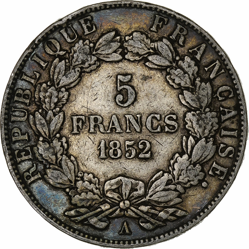 Francia, 5 Francs, Napoléon III, 1852, Paris, Argento, MB+, Gadoury:726