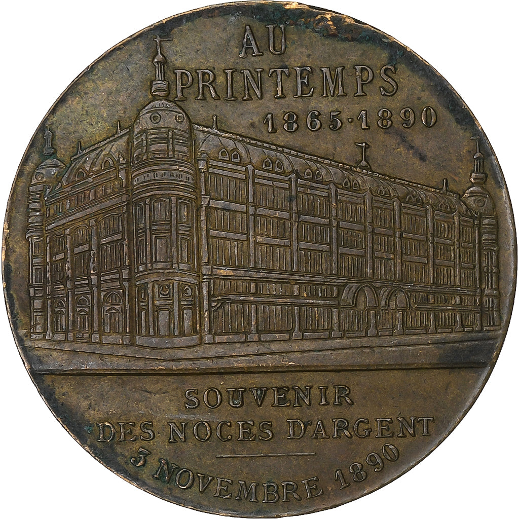 France, Jeton, Au Printemps, Jules Jaluzot, Paris, 1890, Bronze, TB+