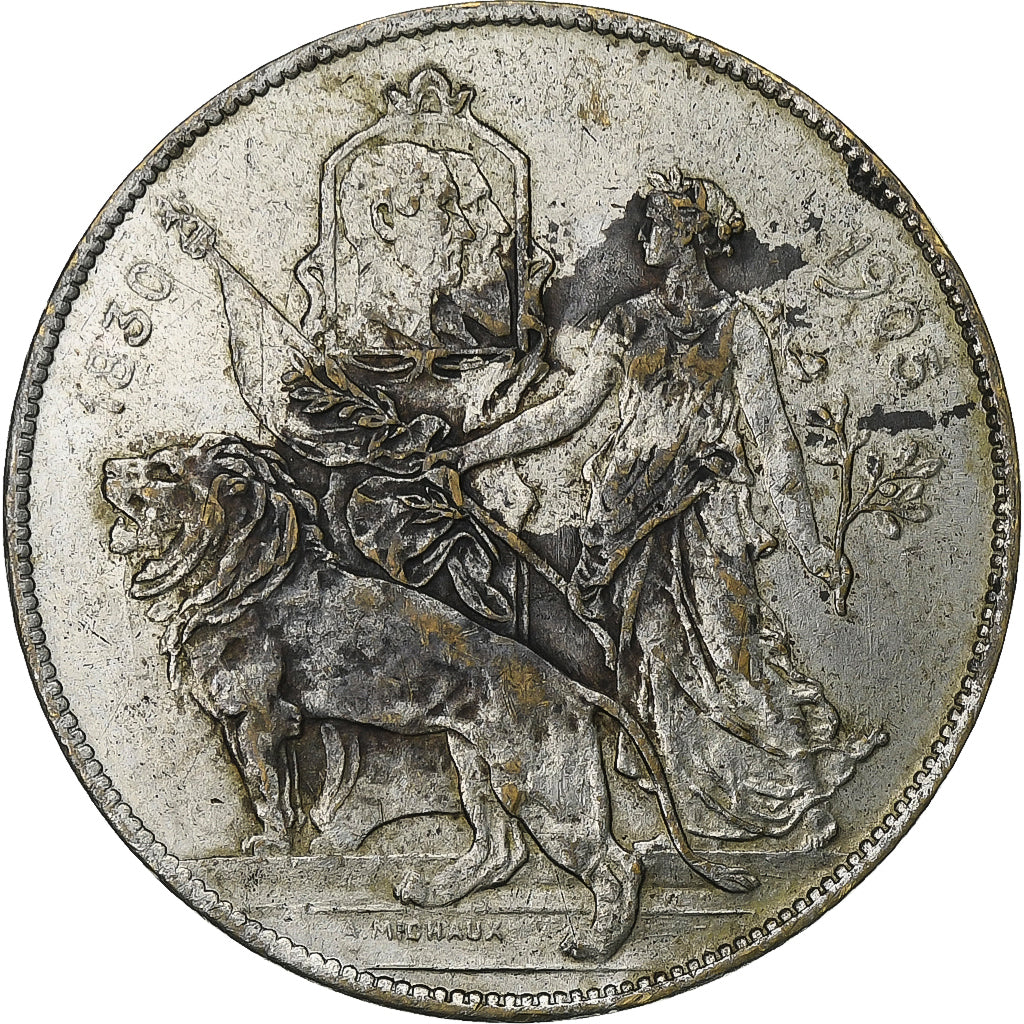 Bélgica, medalha, Exposition Universelle de Liège, 1905, Bronze Prateado