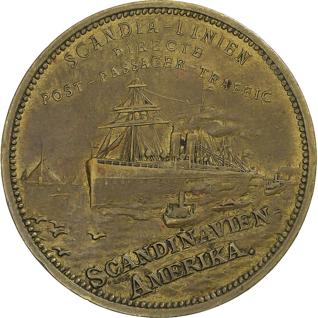 Zweden, Medaille, SCANDIA LINIEN Post-Passager-Traffic Scandinavien-Amerika