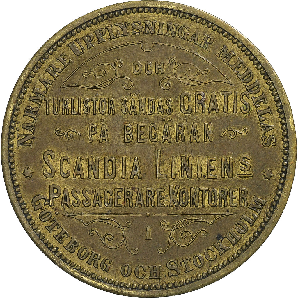 Zweden, Medaille, SCANDIA LINIEN Post-Passager-Traffic Scandinavien-Amerika