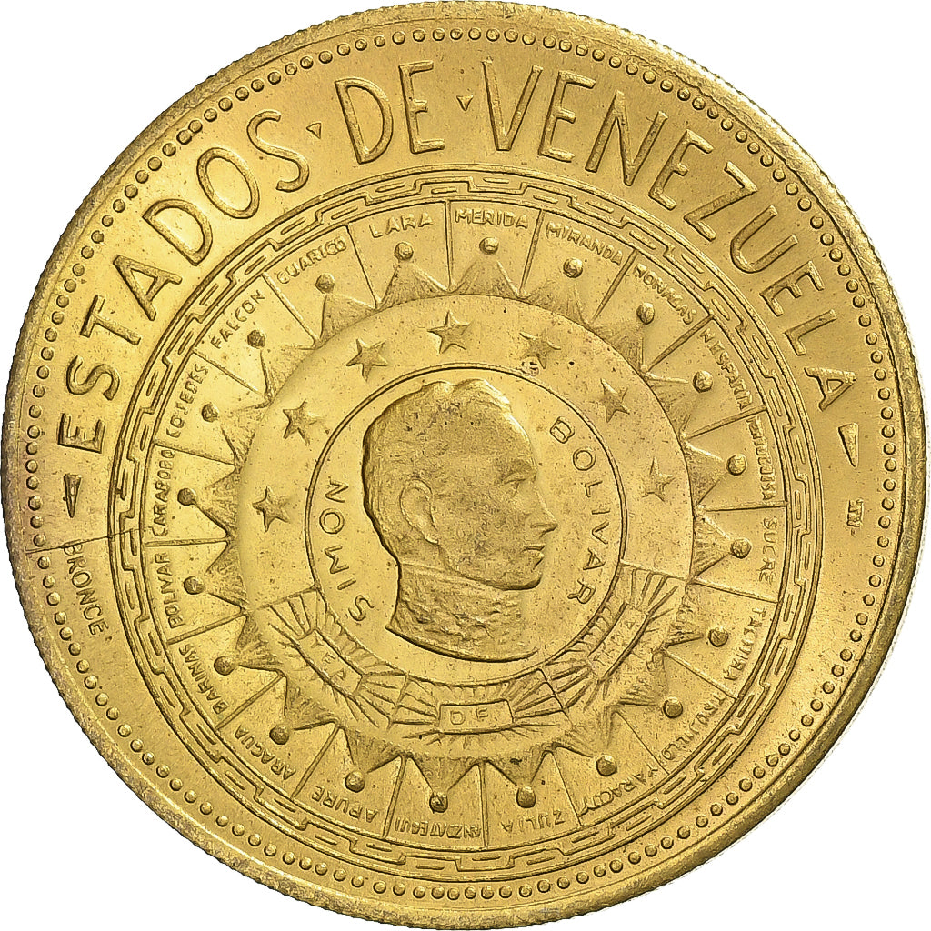 Venezuela, Medaille, Guarico, Simon Bolivar, Copper Gilt, VZ