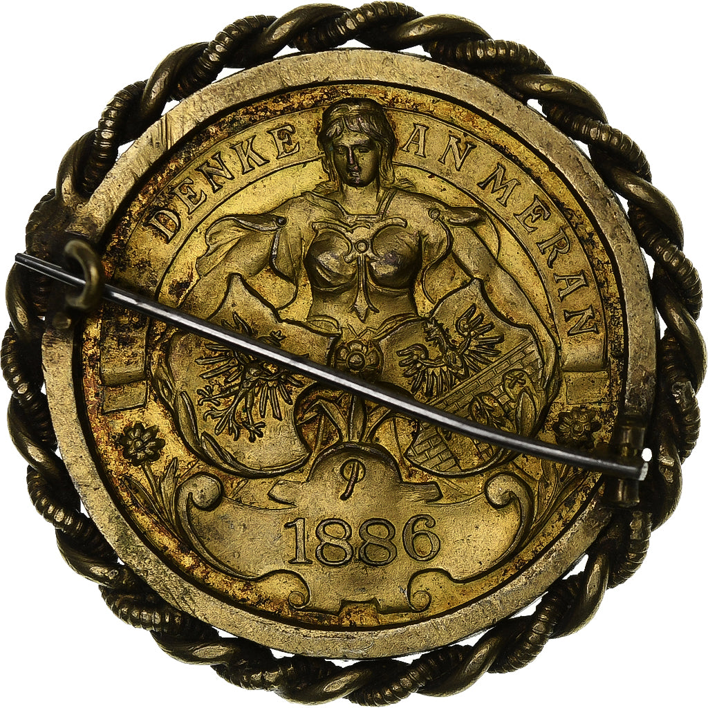 Austria, medaglia, Denke an Meran, 1886, Rame, Broche, BB