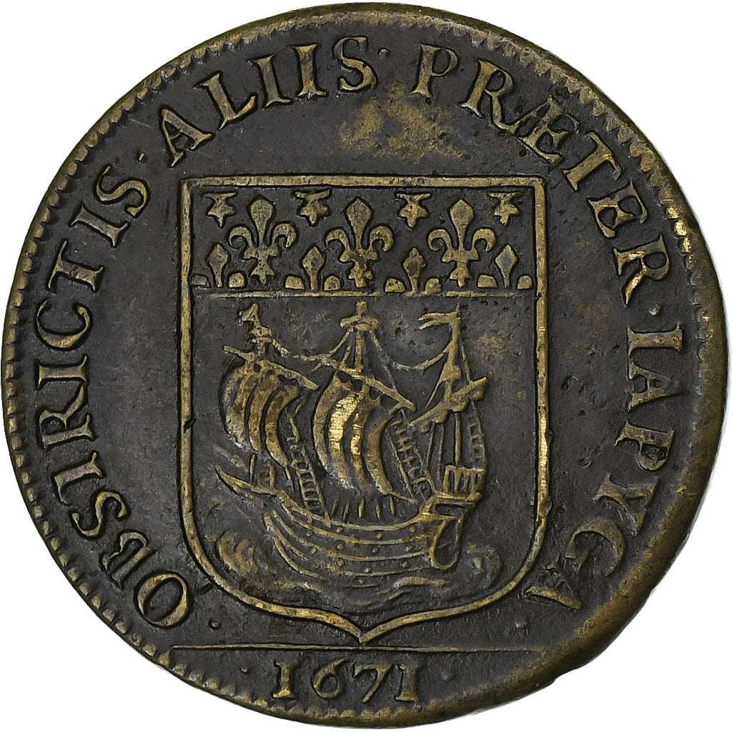 Francia, zeton, Claude Le Peletier, prévôt des marchands de Paris, 1671