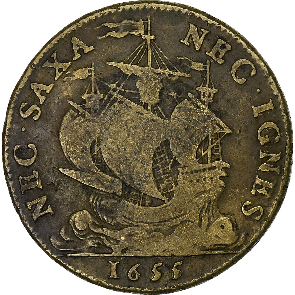 França, Token, Echevinage Parisien, Alexandre de Sève, Prévost, 1655, Latão