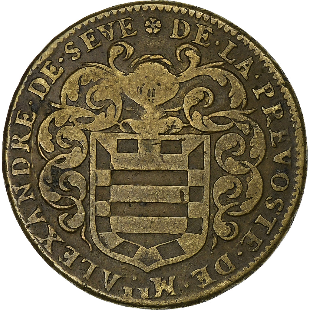 França, Token, Echevinage Parisien, Alexandre de Sève, Prévost, 1655, Latão