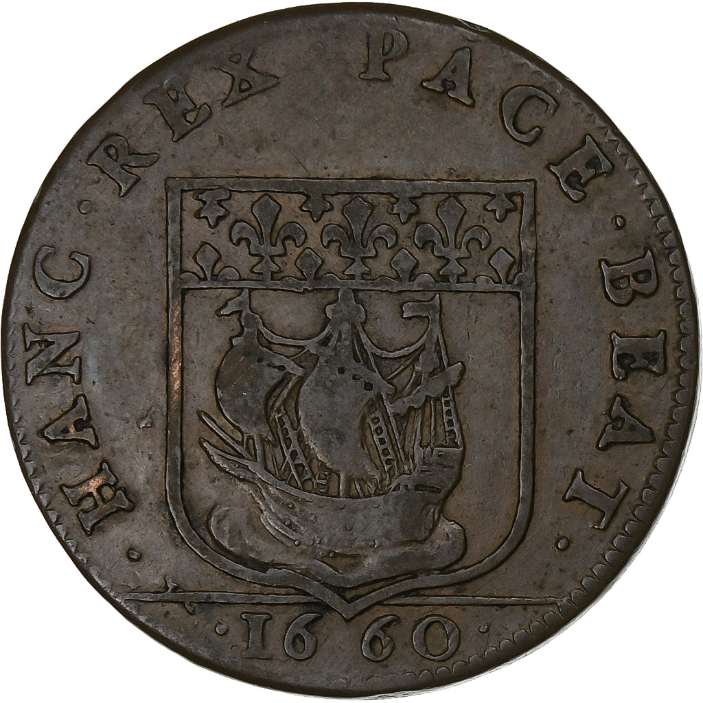 França, Token, Echevinage Parisien, Alexandre de Sève, Prévost, 1660, Cobre