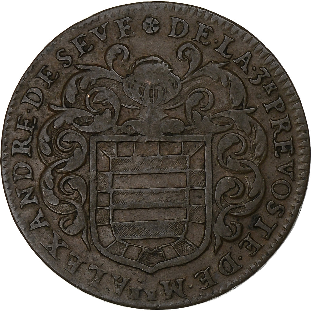 França, Token, Echevinage Parisien, Alexandre de Sève, Prévost, 1660, Cobre