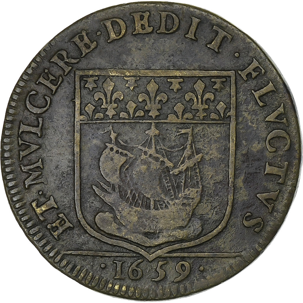 França, Token, Echevinage Parisien, Alexandre de Sève, Prévost, 1659, Latão