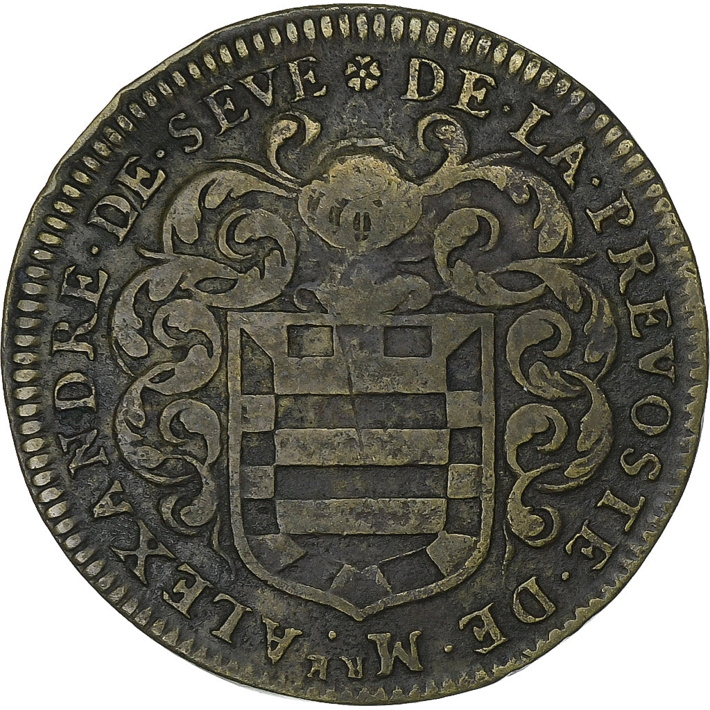 França, Token, Echevinage Parisien, Alexandre de Sève, Prévost, 1659, Latão