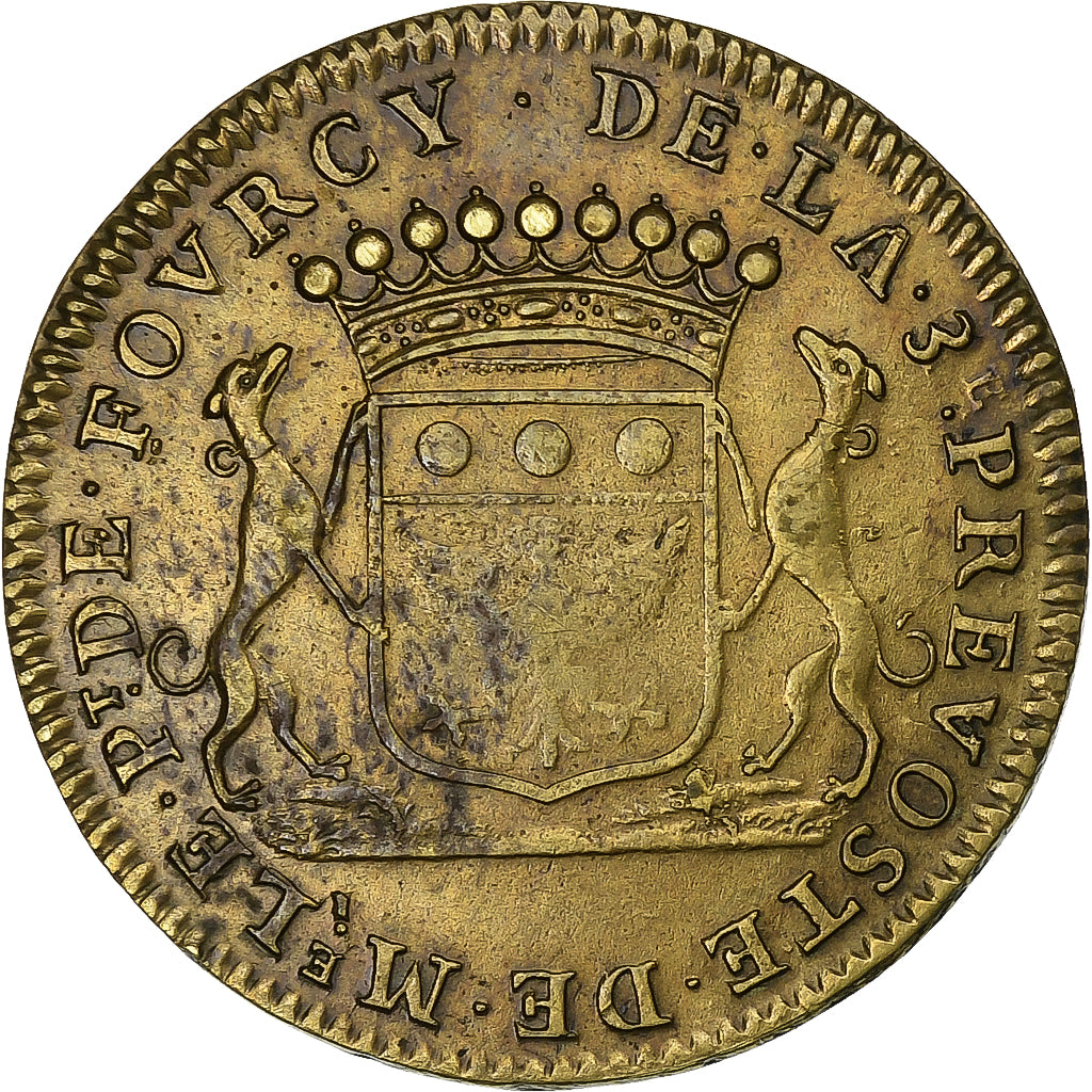 França, Token, Prévôt de Paris, Henri de Fourcy, 1689, Latão, VF(30-35)