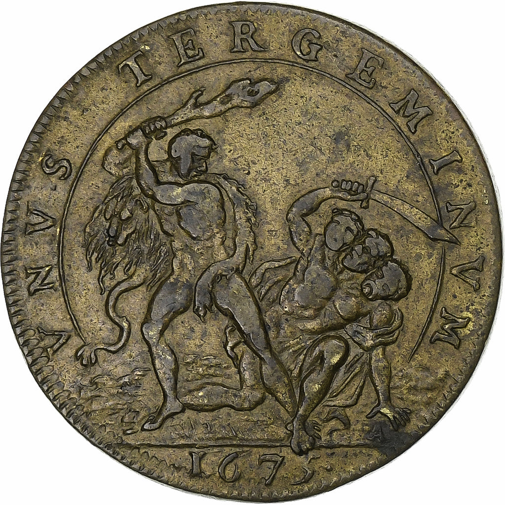 France, Token, Claude Le Peletier, prévôt des marchands de Paris, 1675, Brass