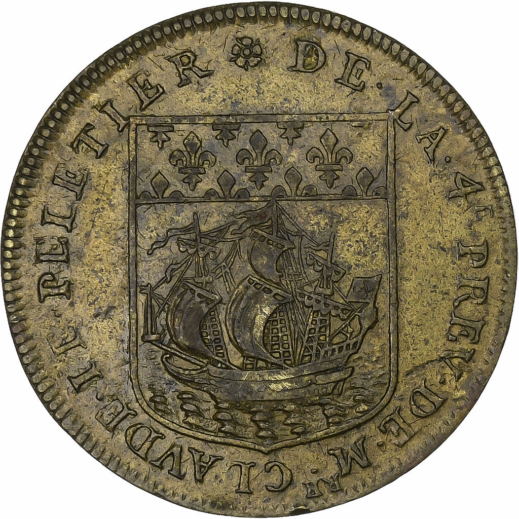France, Token, Claude Le Peletier, prévôt des marchands de Paris, 1675, Brass