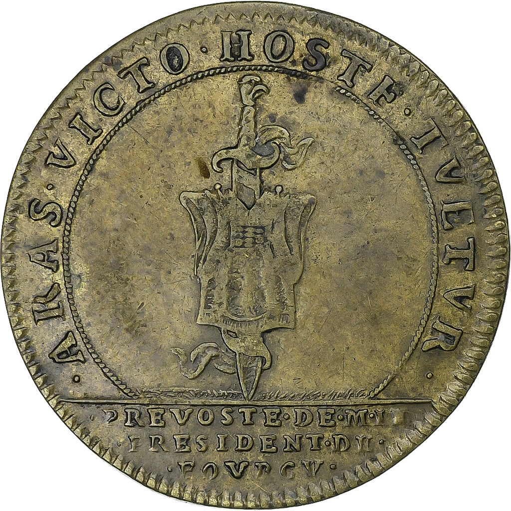 Frankrijk, Token, Louis XIV, Prévôt de Paris, Henri de Fourcy, Tin, FR+