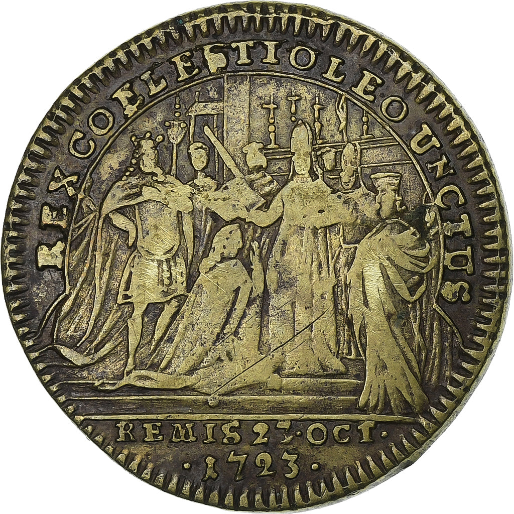 Frankrijk, Token, Louis XV, Louis XV coronation, 1723, Tin, FR