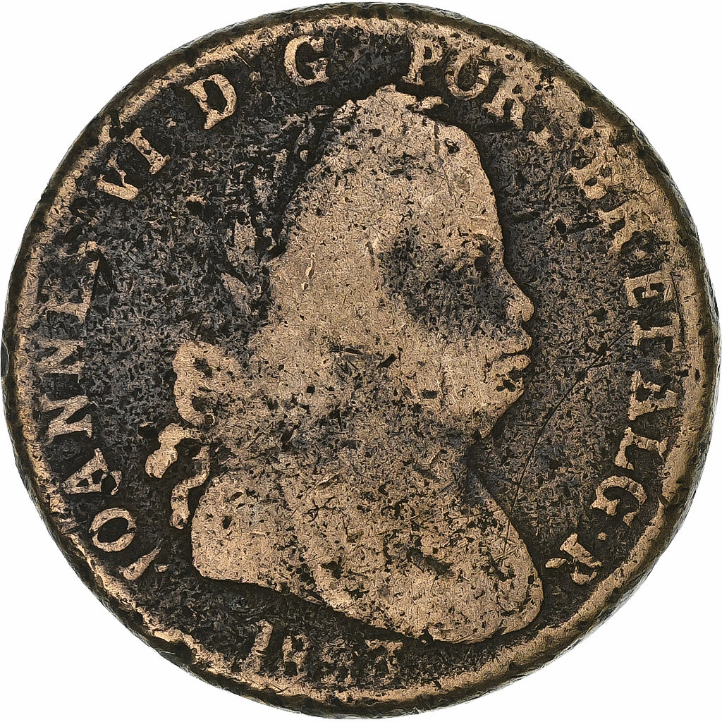 Portugal, Jo, 40 Reis, Pataco, 1823, Bronze, B+, KM:370