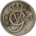 Suecia, 10 Öre, 1921, Níquel - latón, MBC