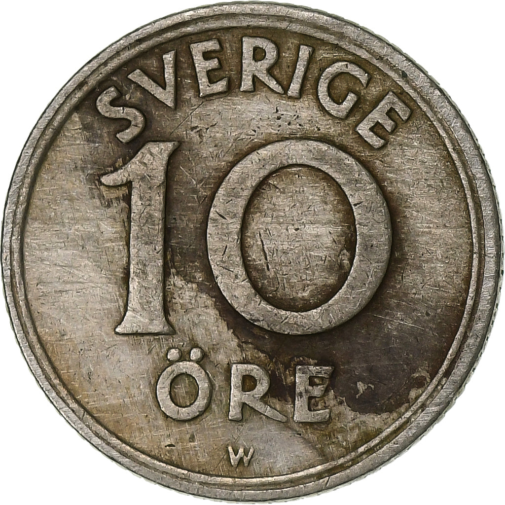 Suecia, 10 Öre, 1921, Níquel - latón, MBC