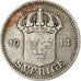 Svezia, Gustaf V, 25 Öre, 1914, Argento, MB+, KM:785