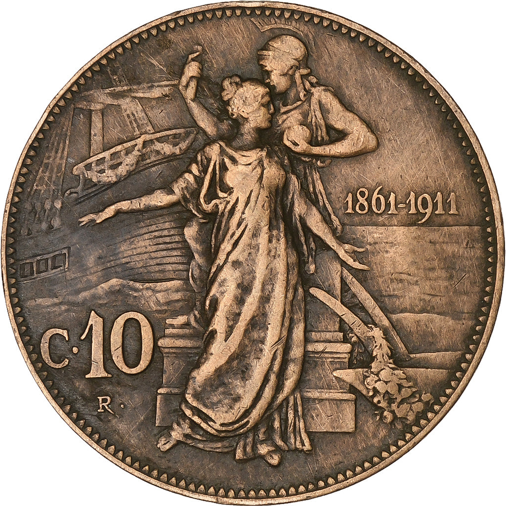 Italy, Vittorio Emanuele III, 10 Centesimi, 1911, Rome, Bronze, EF(40-45), KM:51