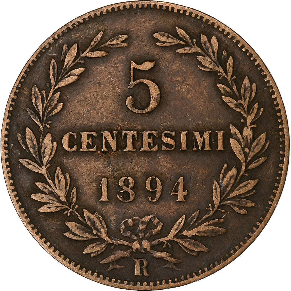 San Marino, 5 Centesimi, 1894, Rome, Copper, EF(40-45), KM:1