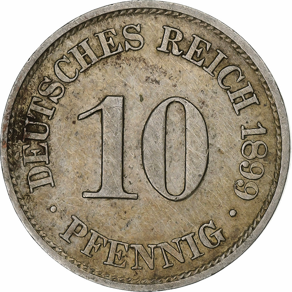 DUITSLAND - KEIZERRIJK, Wilhelm II, 10 Pfennig, 1899, Berlin, Cupro-nikkel, ZF