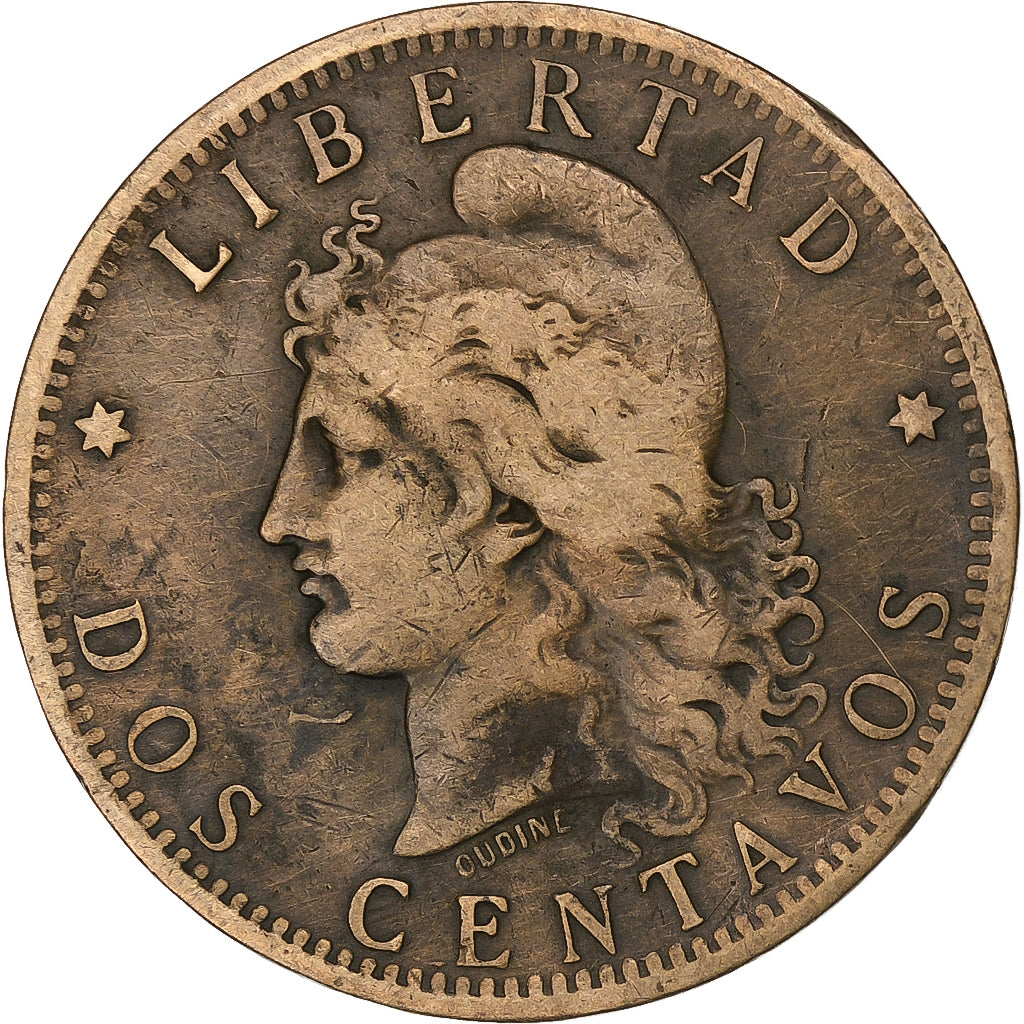 Argentina, 2 Centavos, 1884, Bronze, VF(30-35), KM:33
