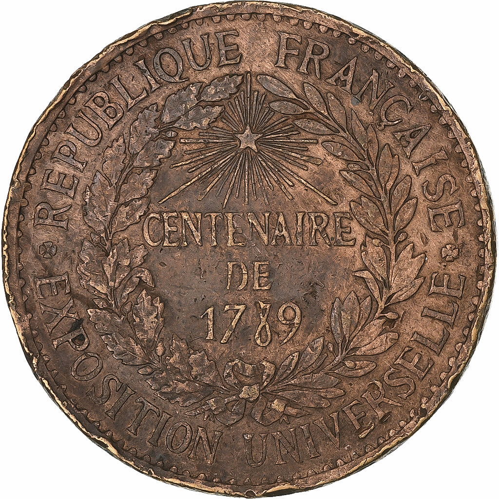 France, Token, Exposition universelle de Paris, 1889, Bronze, Barre, VF(20-25)